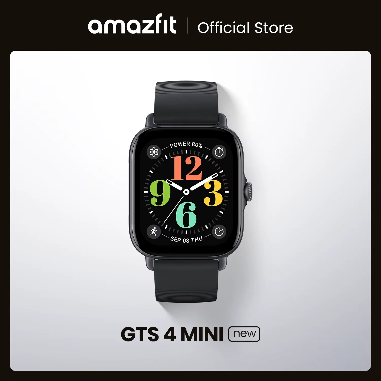 Amazfit GTS 4 Mini smartwatch with large AMOLED display