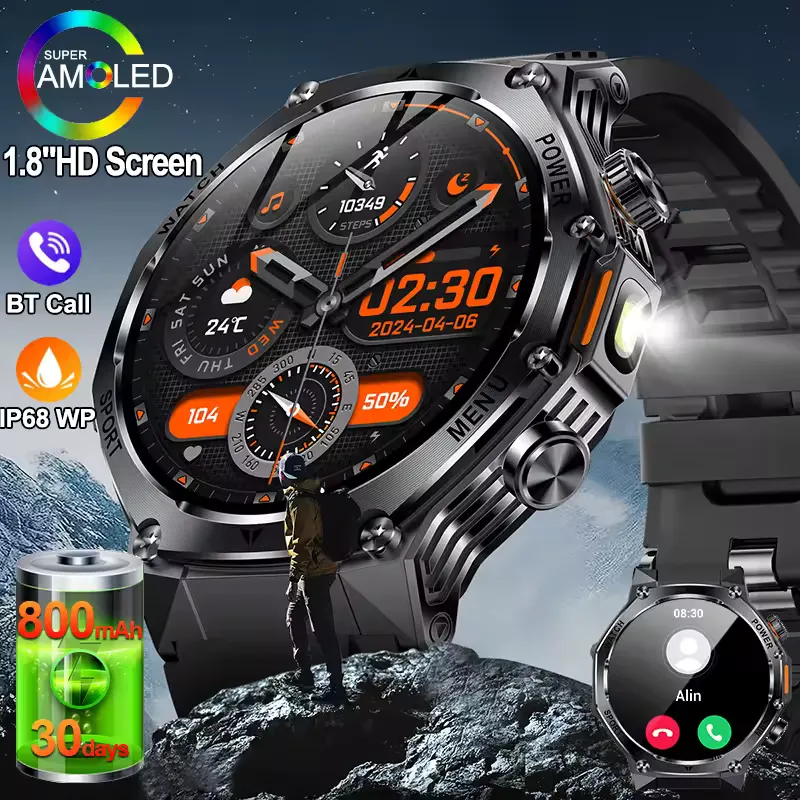 Lige smartwatch with extended battery life and water resistance