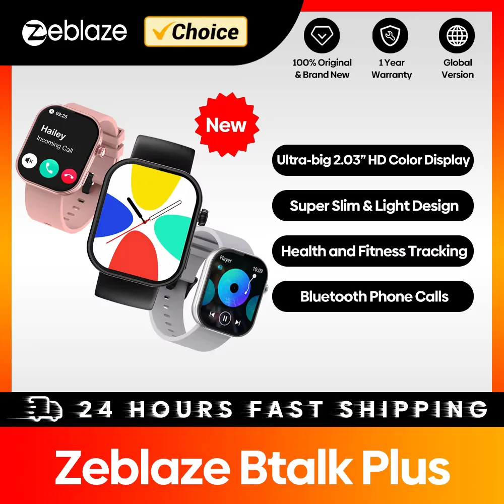 Zeblaze Btalk Plus with metal band and bonus silicone strap