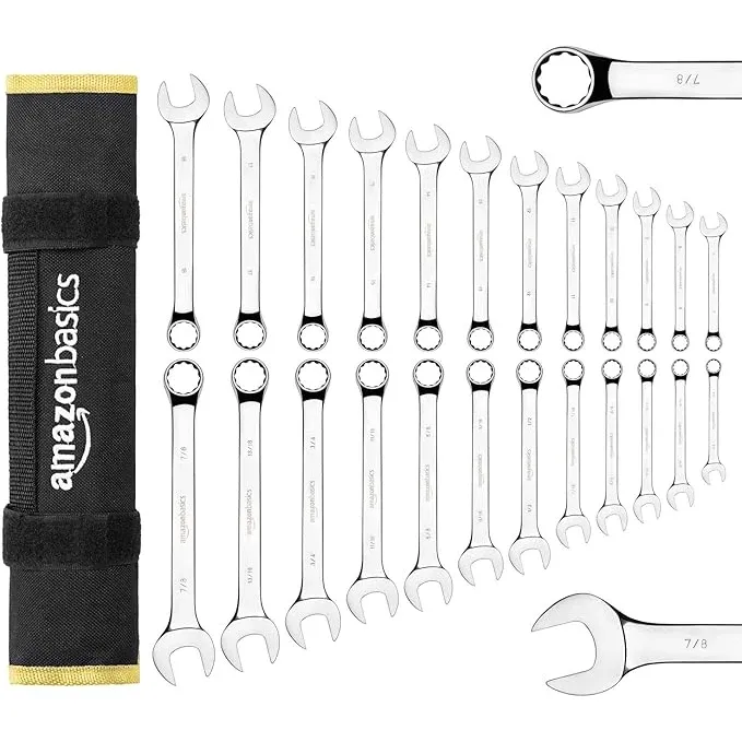 Amazon Basics Combination Wrench Collection — Budget Pick Amazon Basics combination wrench collection 24-piece with SAE and metric sizes in storage case