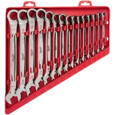 Milwaukee metric ratcheting combination wrench set professional grade with black oxide finish