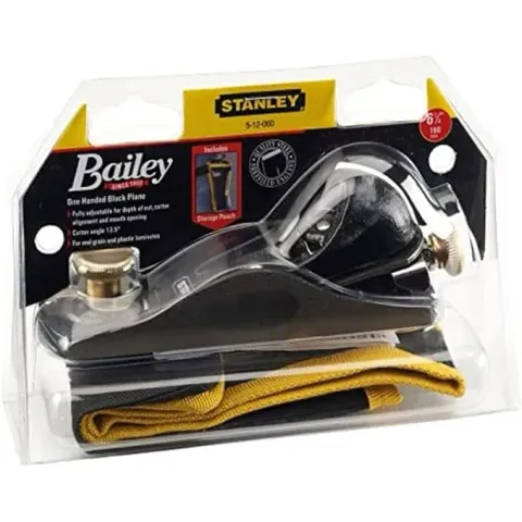 Stanley No. 60-1/2 low-angle block plane classic design with black enamel finish