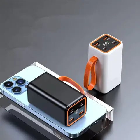 21700 battery storage case 4-slot with LCD voltage display fast charging port and power bank function