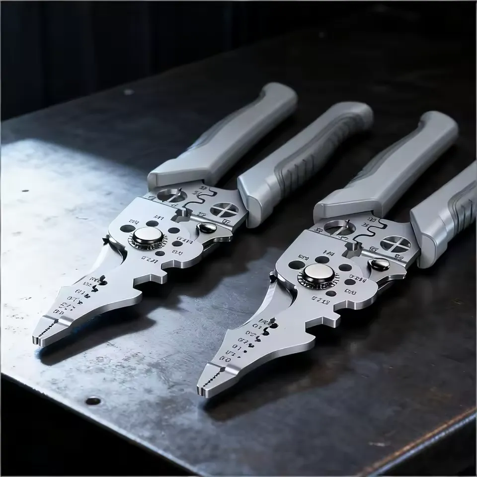 8.5-Inch Heavy-Duty Wire Stripper Pliers — Long Reach and Superior Leverage 8.5-inch heavy-duty wire stripper pliers with stainless steel blades and ergonomic handle for thick cable work
