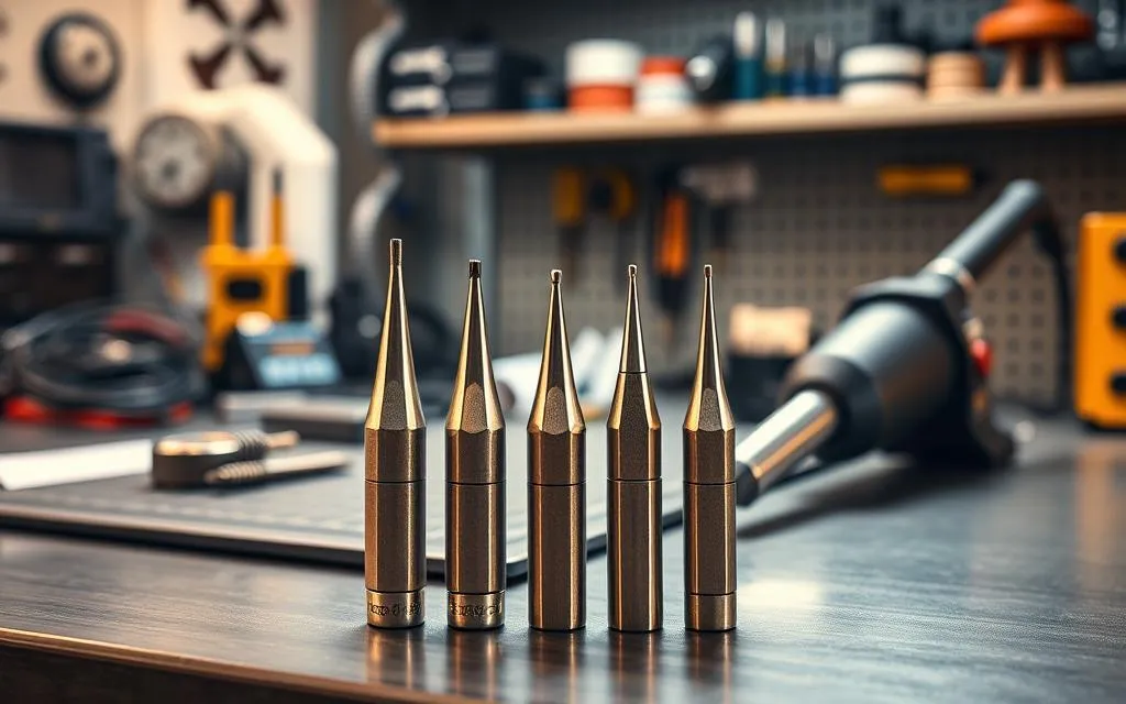 Best soldering tips for JBC and Hakko stations from AliExpress {year} displayed on electronics workbench