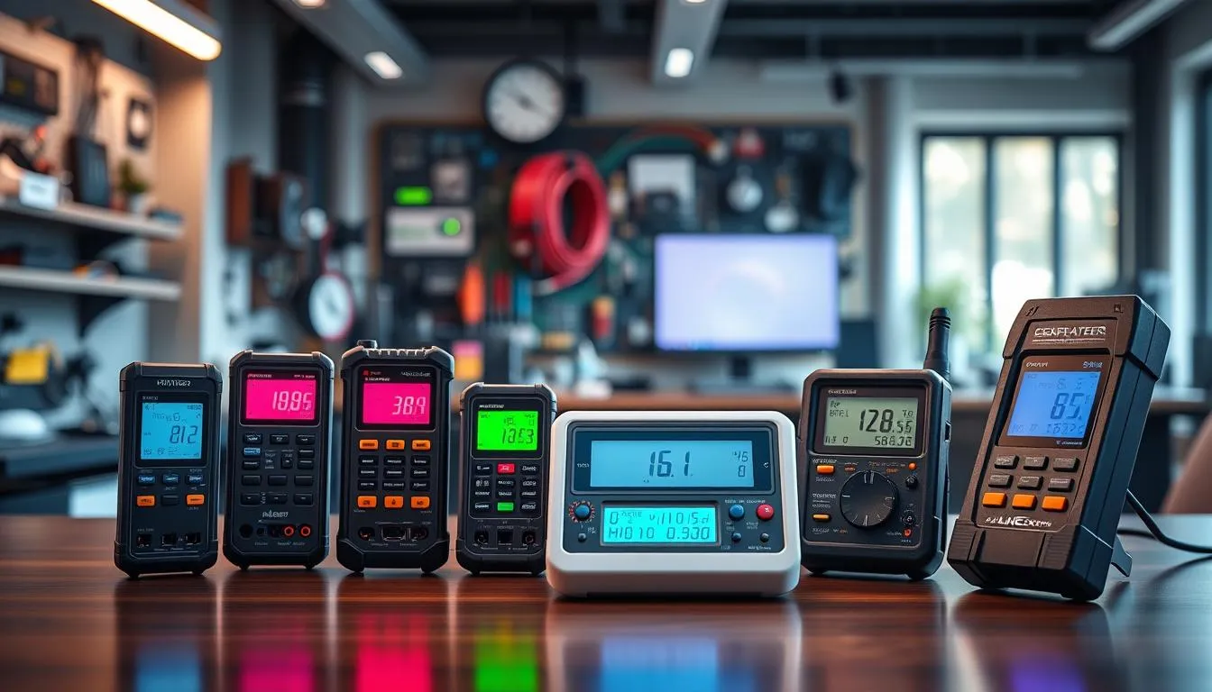 Best USB testers and voltage meters from AliExpress {year} on an electronics workbench showing power measurement displays