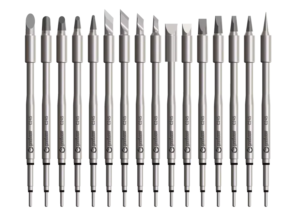 C245 replacement soldering tips compatible with JBC 939 938 965 914 stations showing precision machining