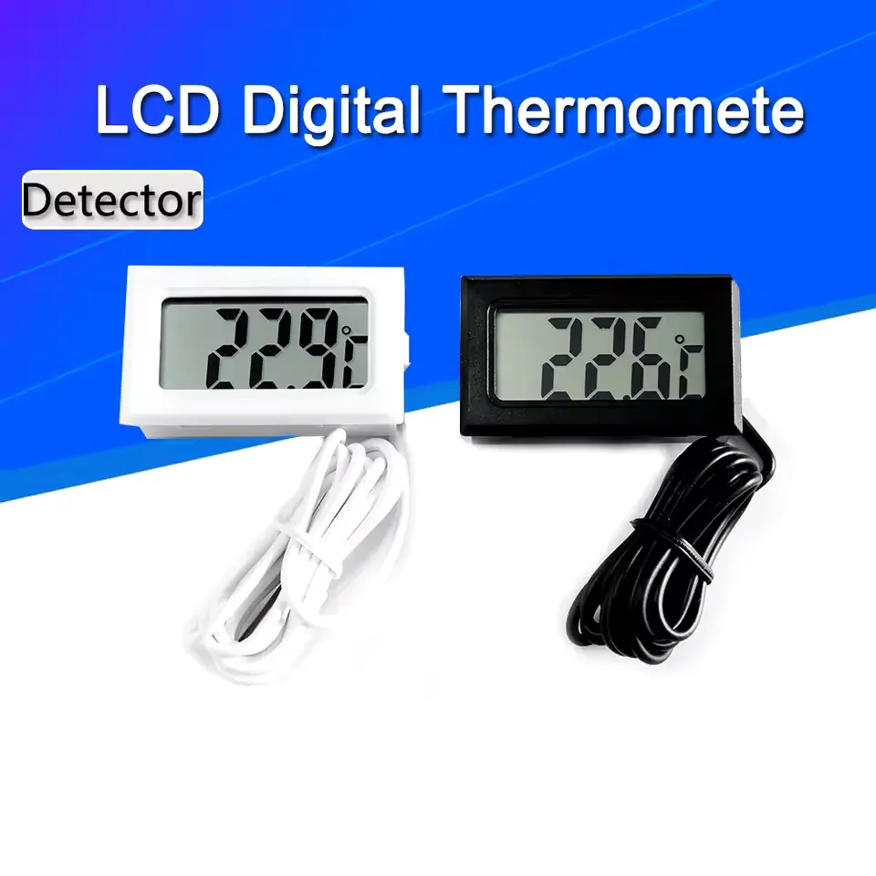 Digital Fridge & Freezer Thermometer with External Probe — Best Cold Storage Digital fridge and freezer thermometer with waterproof external probe showing temperature reading on large LCD