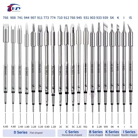 HZY C245 series soldering tips I IS K SK types for T245 handle professional phone repair work