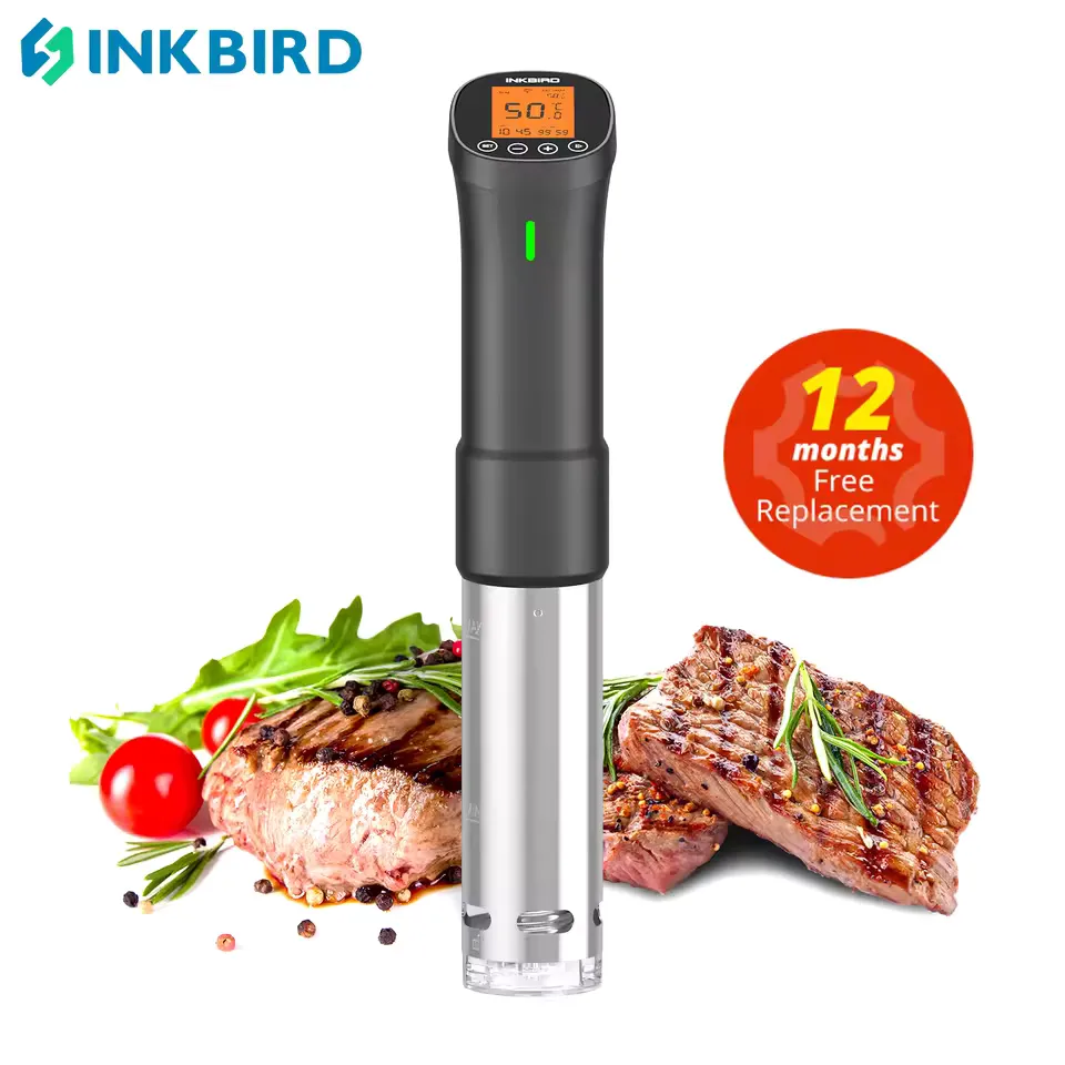 INKBIRD ISV-200W Wi-Fi Sous Vide Immersion Circulator — Premium Build INKBIRD ISV-200W Wi-Fi sous vide immersion circulator with stainless steel body on modern kitchen counter