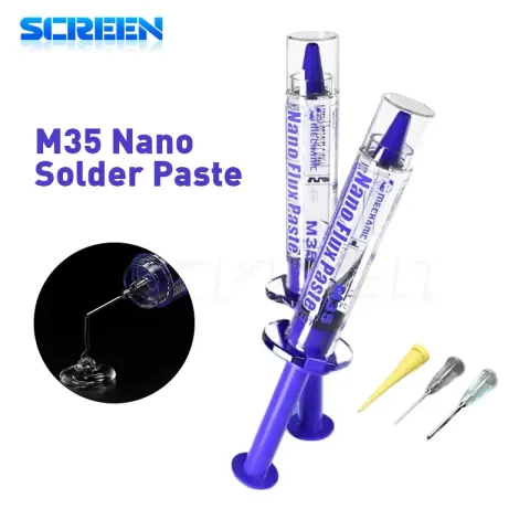 MECHANIC M35 lead-free soldering flux paste in precision syringe for phone board and SMD repair