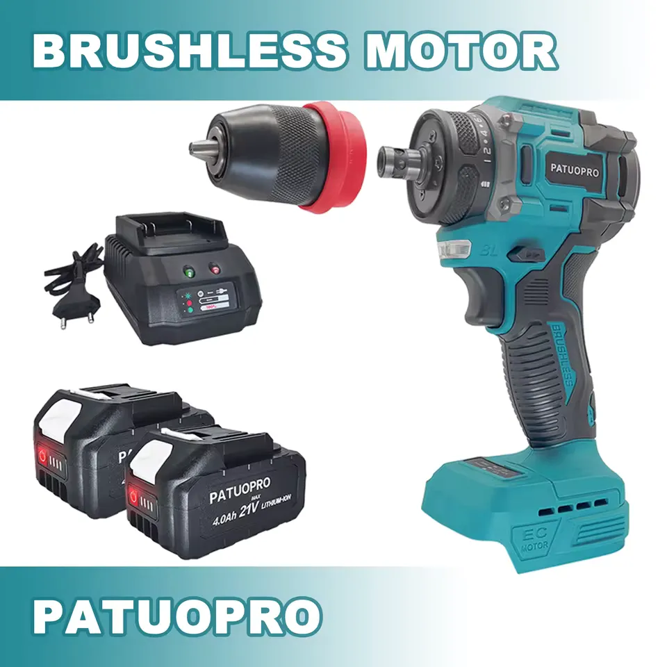 PATUOPRO 2-in-1 Cordless Drill & Screwdriver — Best Versatile Tool PATUOPRO 2-in-1 cordless drill and screwdriver showing compact form factor for tight space access