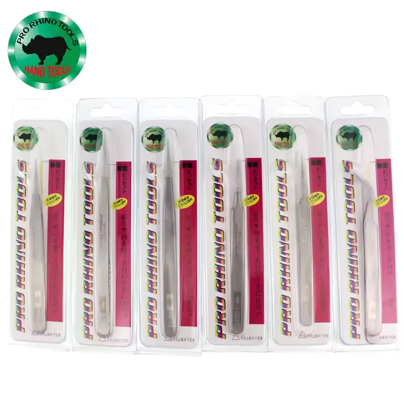 Rhino SW Series Japanese precision tweezers with ESD certification and micro-fine tips for sensitive electronics work