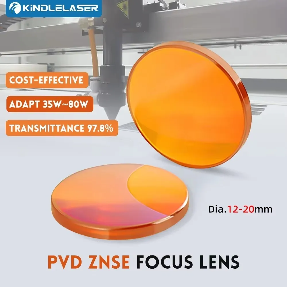 ZnSe focus lens for CO2 laser with PVD anti-reflective coating showing optical clarity