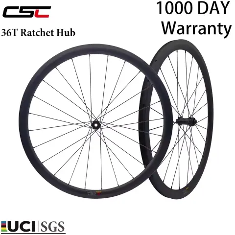 38mm deep section carbon wheelset with 25mm internal width for road and gravel riding