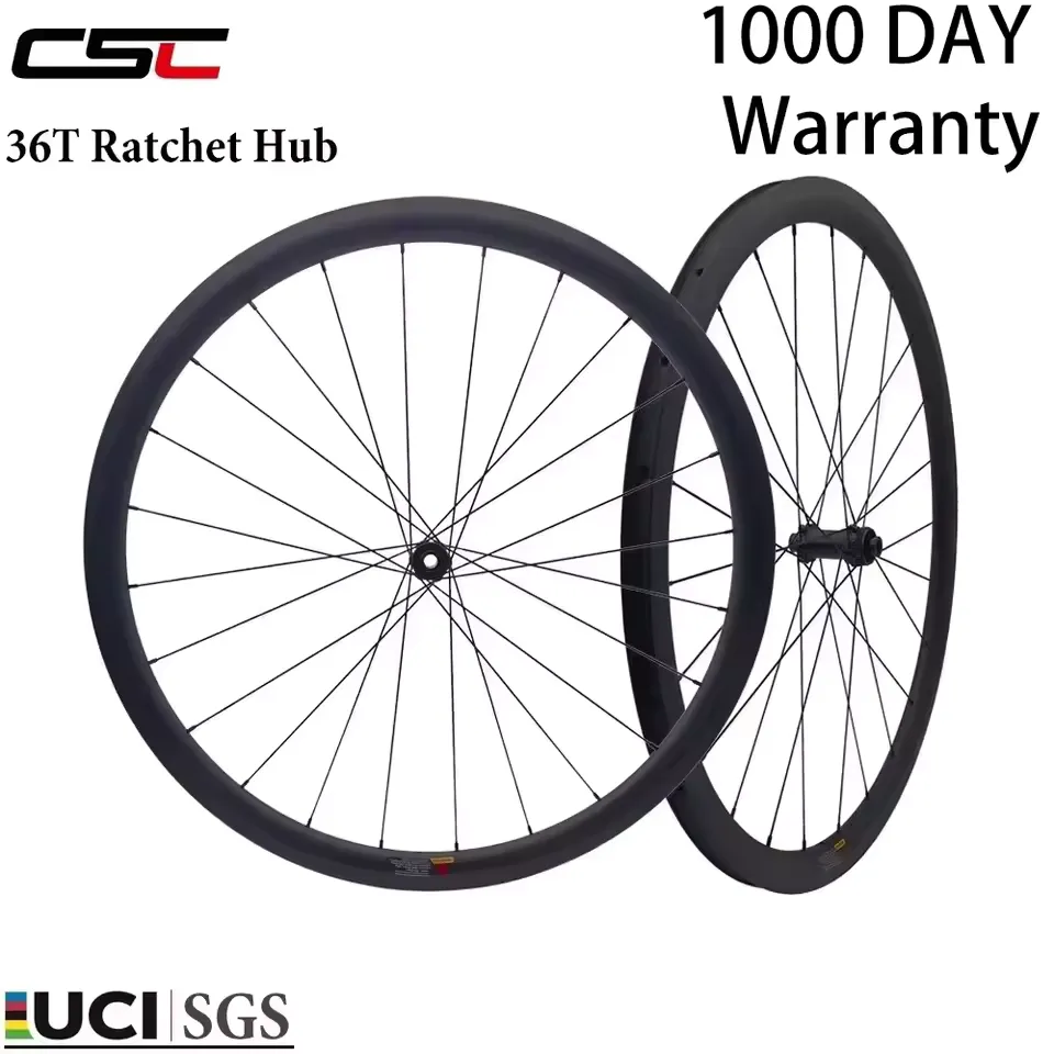38mm deep section carbon wheelset with 25mm internal width for road and gravel riding