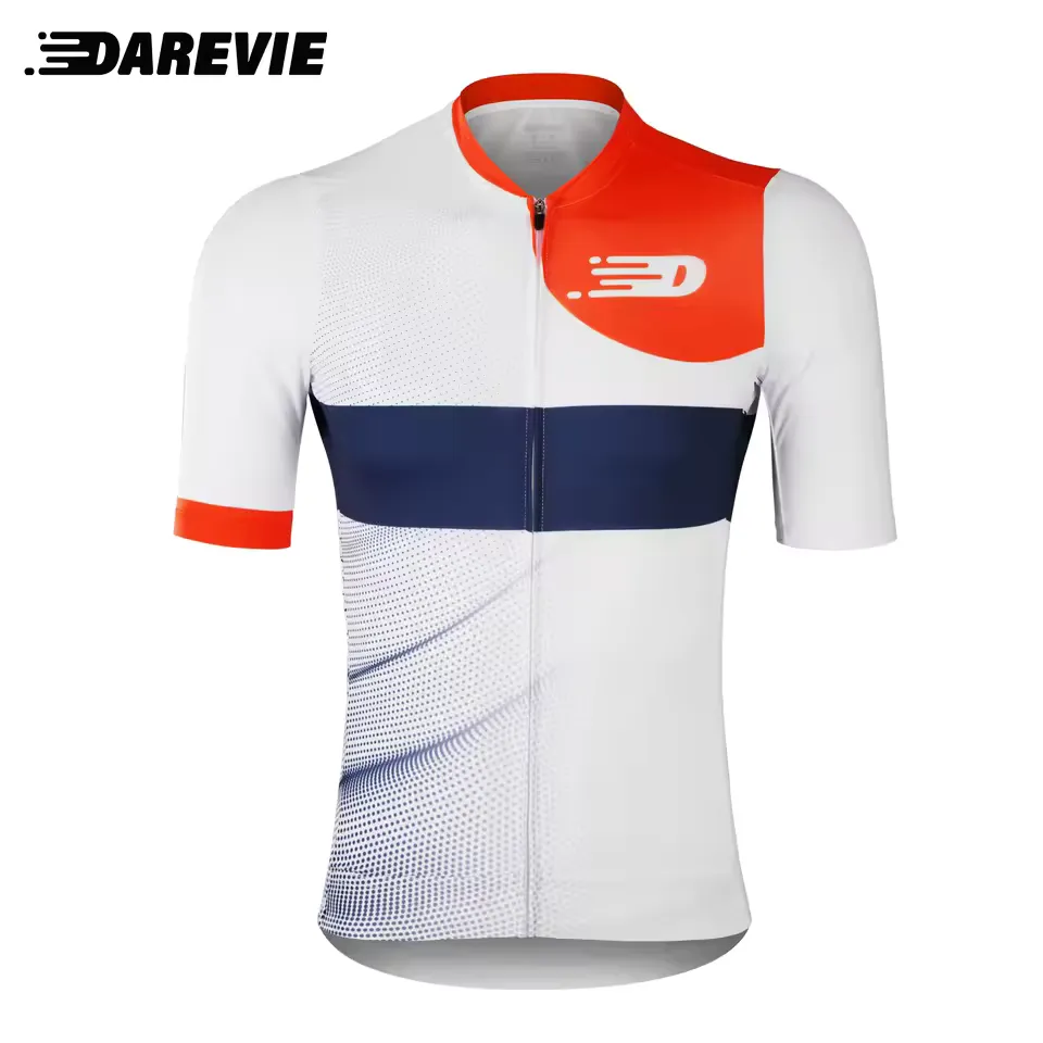 Full-zip cycling jersey with bold colorful graphic print for road and training use
