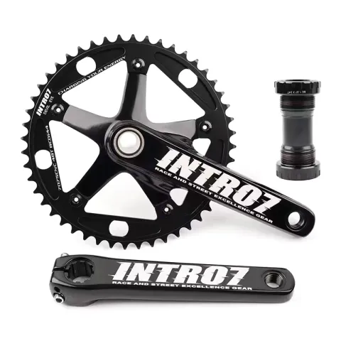 INTRO7 aluminum road bike crankset 165mm with bottom bracket included for fixed-gear and single-speed builds