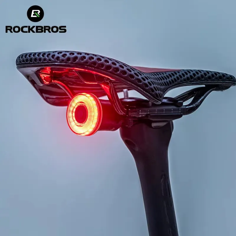USB-C rechargeable rear bike light with tool-free quick-release saddle mount and companion app control